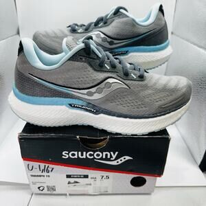 Saucony Womens Triumph 19 Running Shoes Alloy Powder Grey Blue Size 7.5 (S10678)